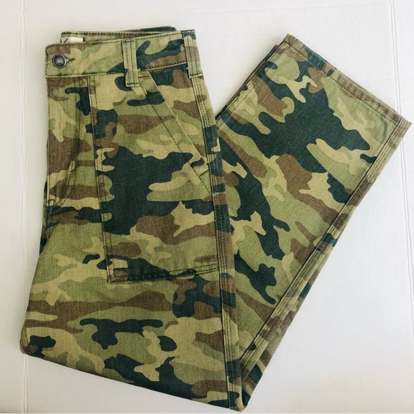 Free People Remy Camo Moss Crop Pants size 26 - Picture 2 of 9